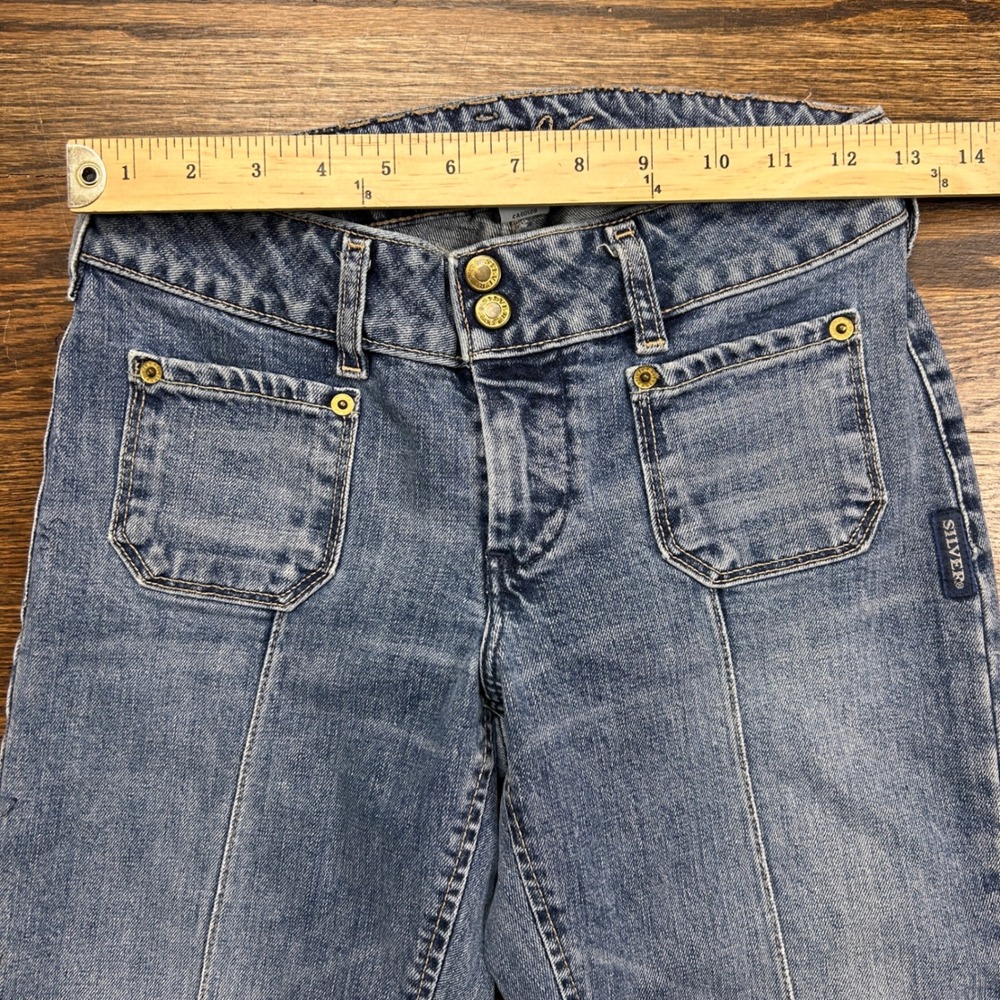 Silver Jeans Co Womens 26 Flare Leg Patch Pocket Medium Wash Denim Blue Jeans - Picture 5 of 11